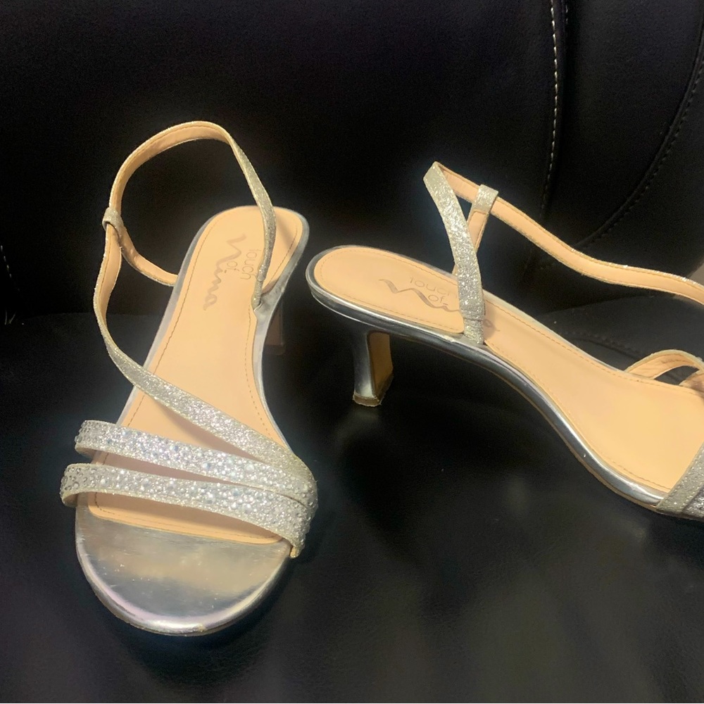 Silver Strappy 2.5 inch heels